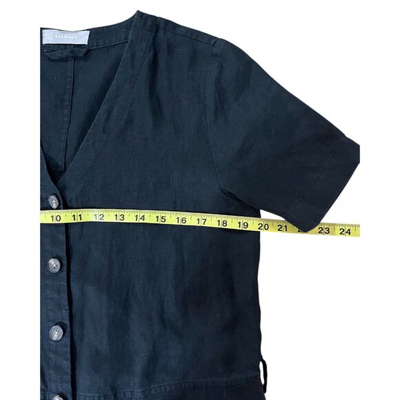 EVERLANE Women 100% Linen Short Sleeve Jumpsuit Size 10 Black - Picture 10 of 16